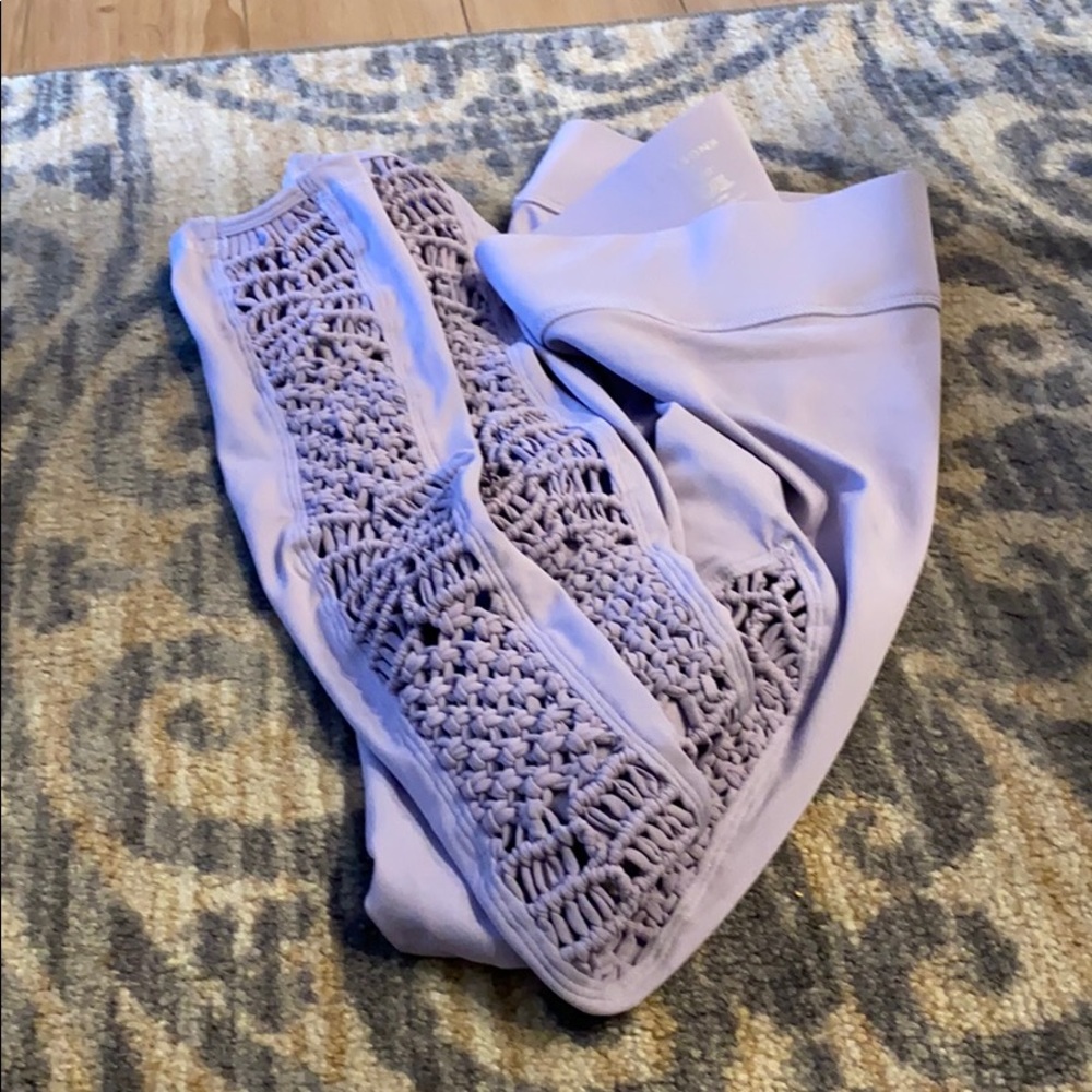 Light purple crocheted workout tights